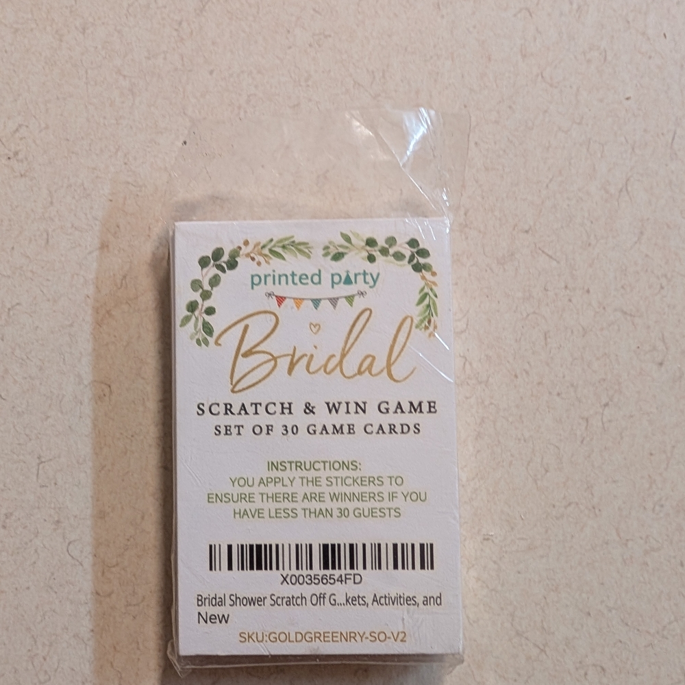Bridal Scratch & Win Game - Green and Gold